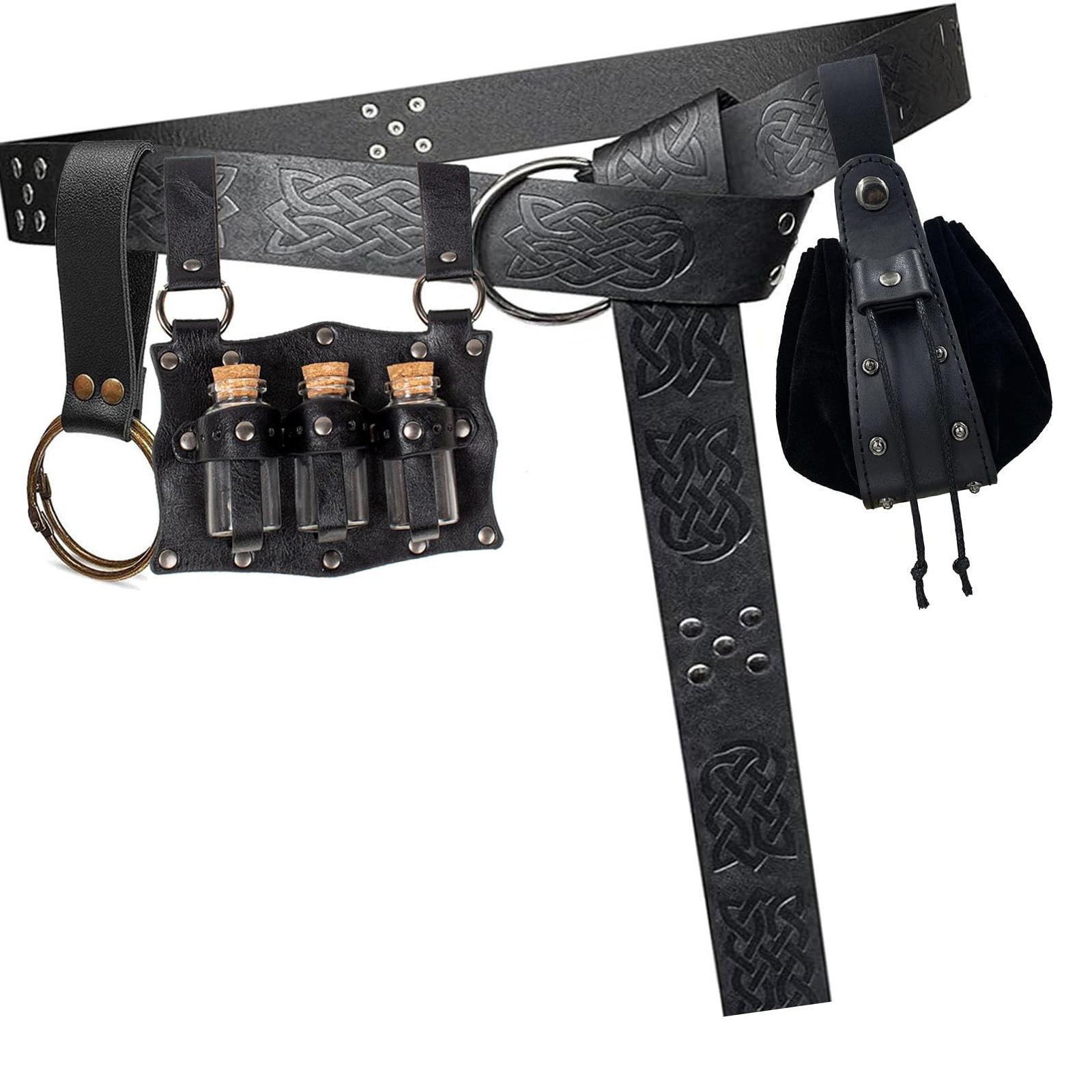 Retro PU Leather Waist Bag 4pcs Set Adjustable Belt Waist Girdle Keyring & Quiver for Festivals Travel Daily чорний
Retro PU Leather Waist Bag 4pcs Set Adjustable Belt Waist Girdle Keyring & Quiver for Festivals Travel Daily чорний