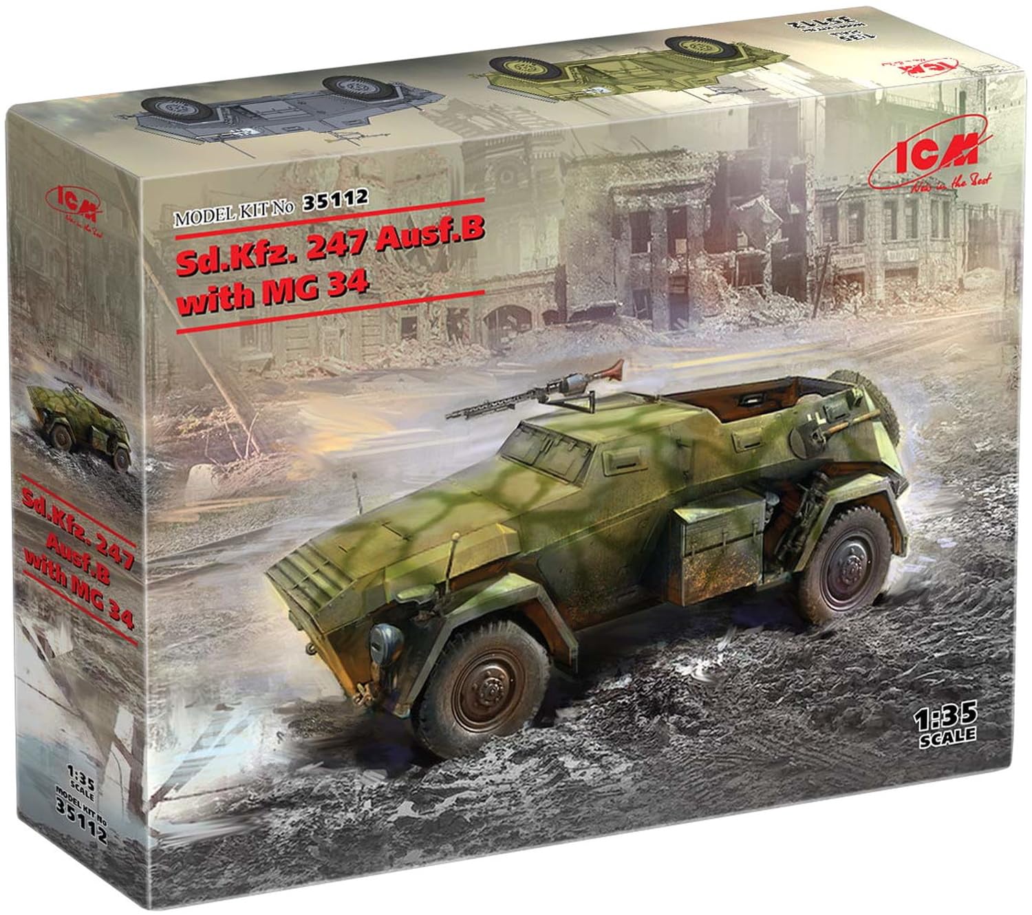ICM German Army Machine Gun Plastic Model 35112 Molding Color 1/35 Sd.Kfz.247 Ausf.B w/MG34
ICM German Army Machine Gun Plastic Model 35112 Molding Color 1/35 Sd.Kfz.247 Ausf.B w/MG34