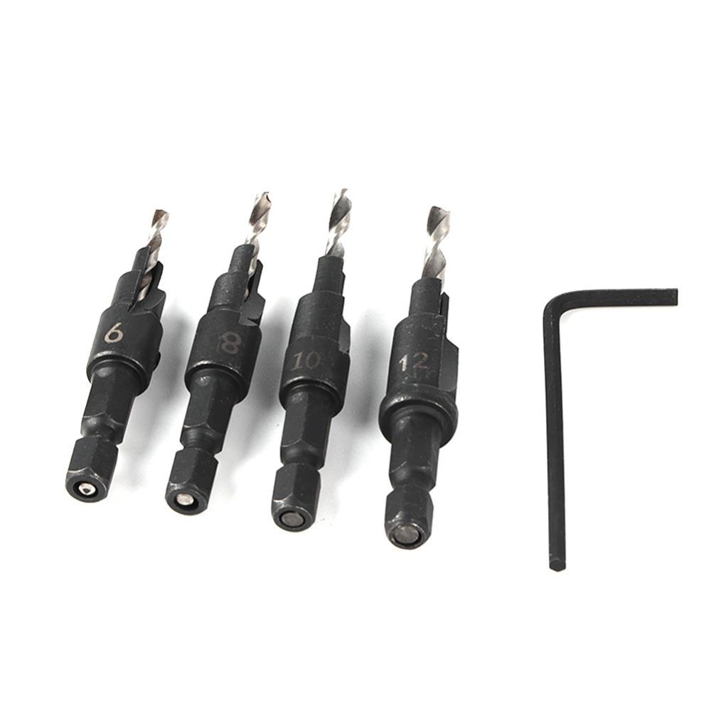 4Pcs 4+1 Set Drill Bit Woodworking Cone Drill Stable Countersink Drill Reaming 4Pcs
4Pcs 4+1 Set Drill Bit Woodworking Cone Drill Stable Countersink Drill Reaming 4Pcs