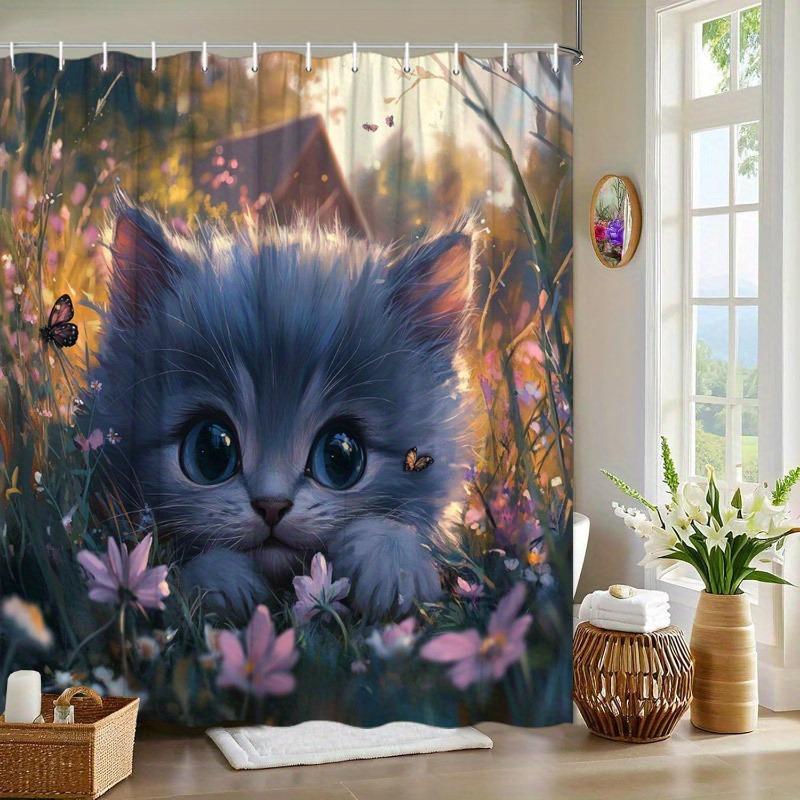 Floral Gray Cute Little Cat Shower Curtain Washable Dirt-Resistant Shower Head Waterproof Polyester Bath Curtain For Home Decor W60H190(CM)-1 Pcs
Floral Gray Cute Little Cat Shower Curtain Washable Dirt-Resistant Shower Head Waterproof Polyester Bath Curtain For Home Decor W60H190(CM)-1 Pcs