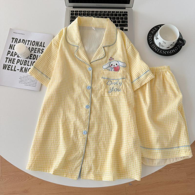 Cloud cotton pajamas women s summer short-sleeved shorts set ins cartoon sweet girl cardigan Japanese loungewear M
Cloud cotton pajamas women s summer short-sleeved shorts set ins cartoon sweet girl cardigan Japanese loungewear M