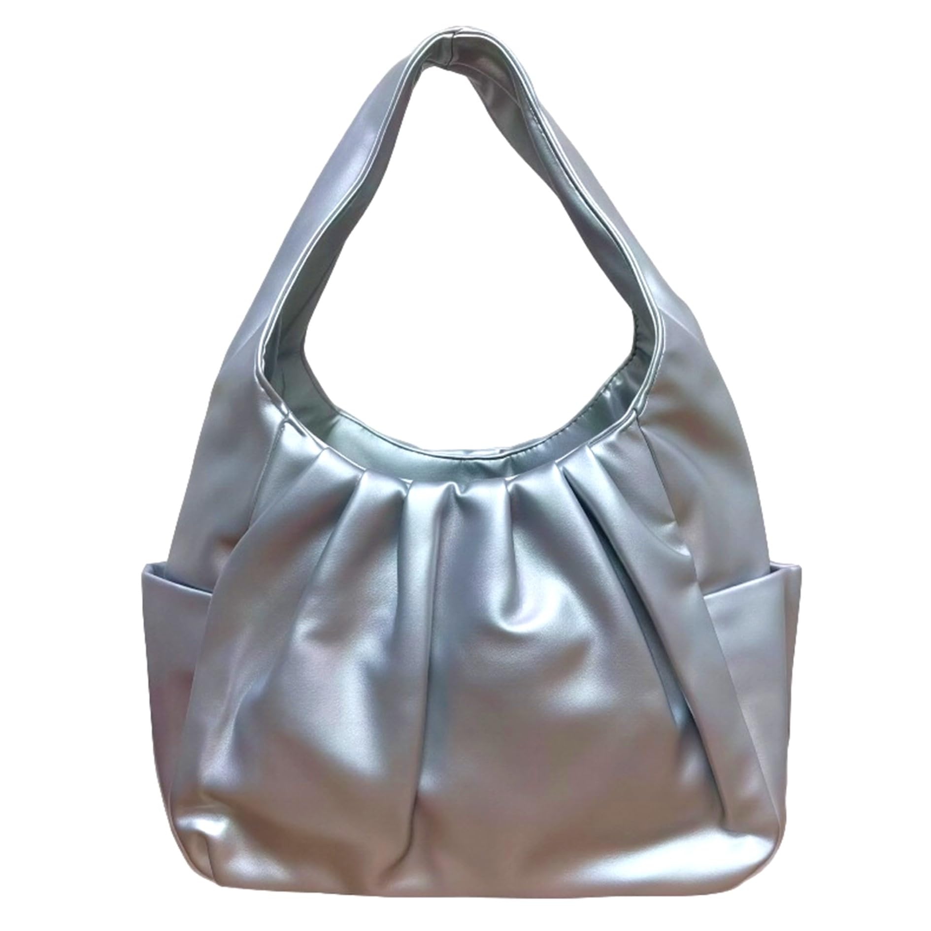 KAIYU Women s Handbag, Gathered, for Commuting and Going Out, PU Leather (Silver)
KAIYU Women s Handbag, Gathered, for Commuting and Going Out, PU Leather (Silver)