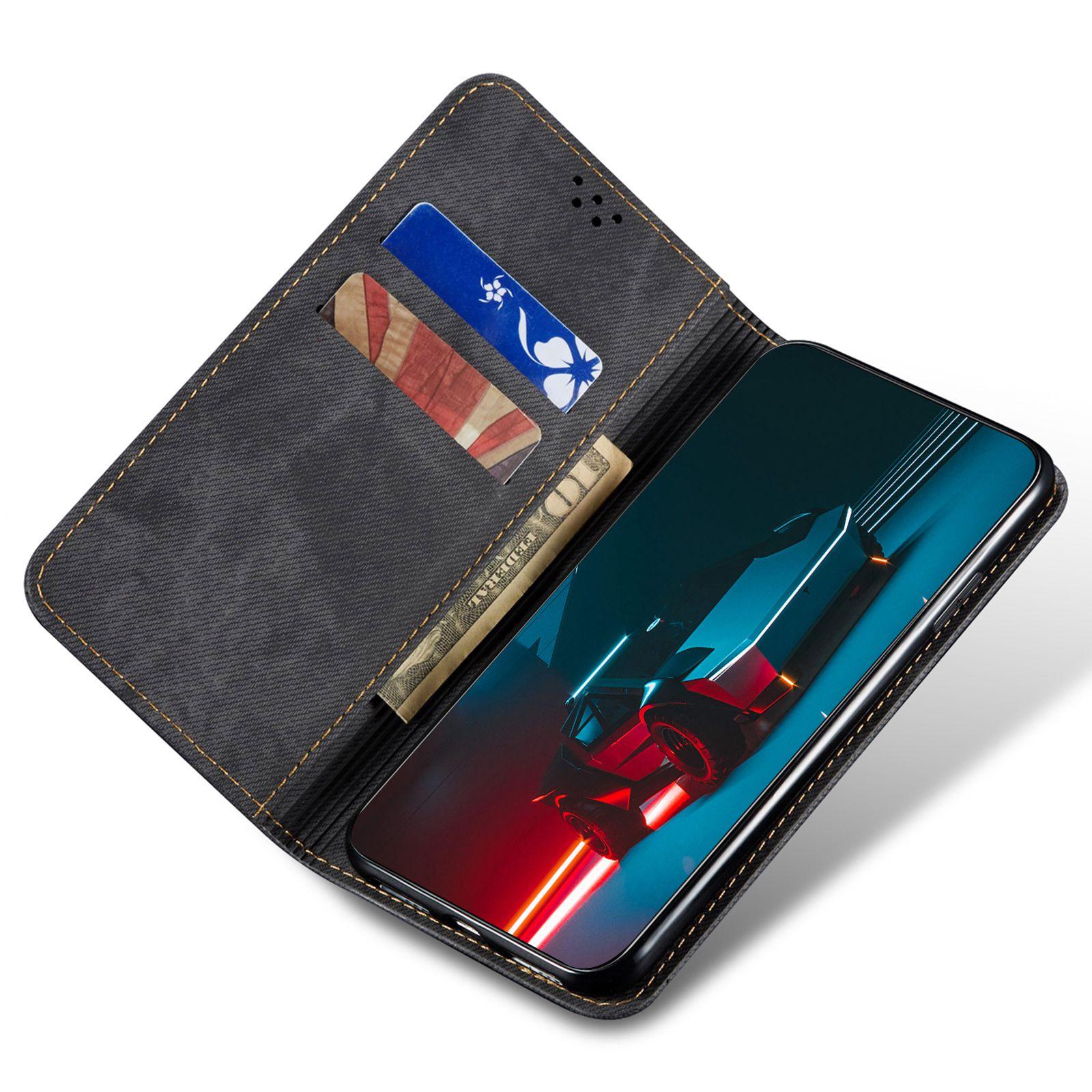 For iPhone 14 6.1 inch Shockproof Phone Wallet Cover Magnetic Anti-drop Jeans Cloth Texture Flip Leather Stand Mobile Phone Case Black
For iPhone 14 6.1 inch Shockproof Phone Wallet Cover Magnetic Anti-drop Jeans Cloth Texture Flip Leather Stand Mobile Phone Case Black