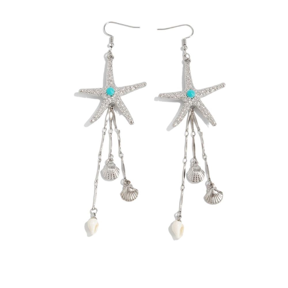 Довгі сережки з китицями зі штучних перлів, сережки з морською зіркою зі сплаву, сережки в стилі бохо, модні аксесуари Style 7
Довгі сережки з китицями зі штучних перлів, сережки з морською зіркою зі сплаву, сережки в стилі бохо, модні аксесуари Style 7