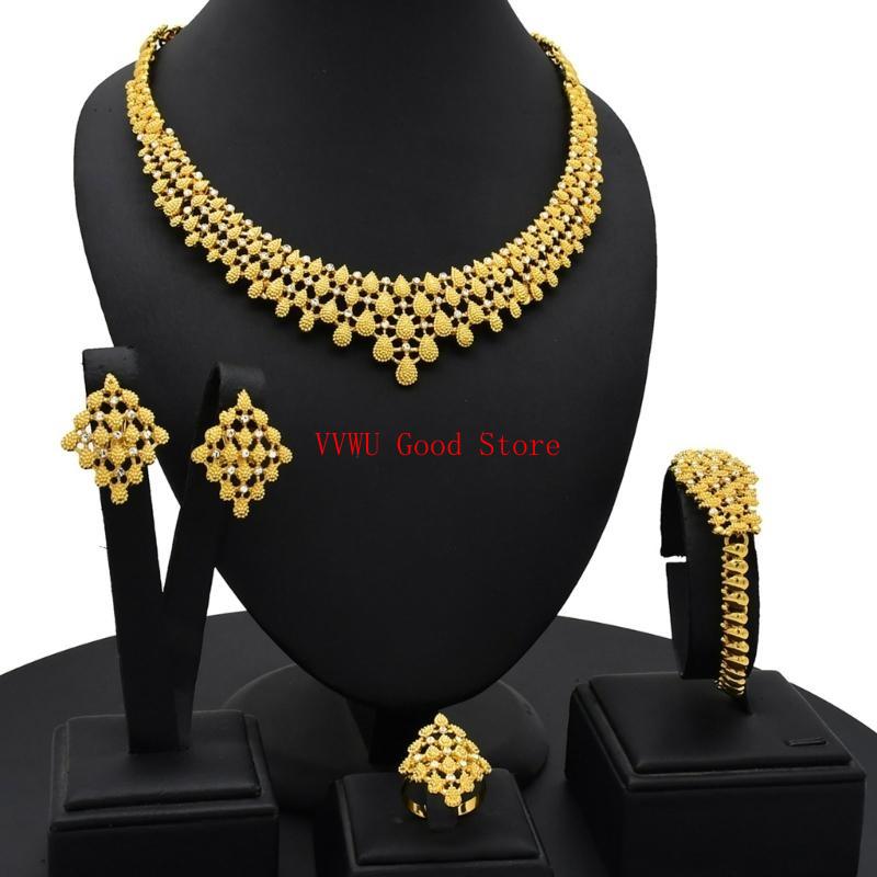 Practical 24K Gold Plated African Wedding Jewelry Set Portabkle Bridal Gifts
Practical 24K Gold Plated African Wedding Jewelry Set Portabkle Bridal Gifts