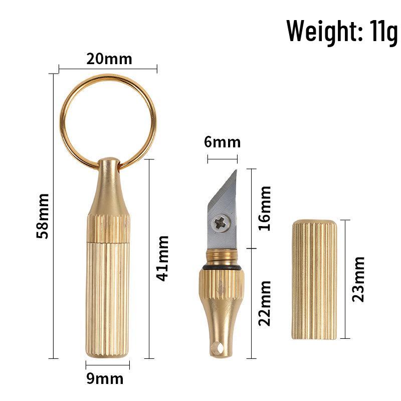 Компактный латунный брелок-нож для гравировки - Мини-инструмент для вскрытия капсульных коробок
Компактный латунный брелок-нож для гравировки - Мини-инструмент для вскрытия капсульных коробок