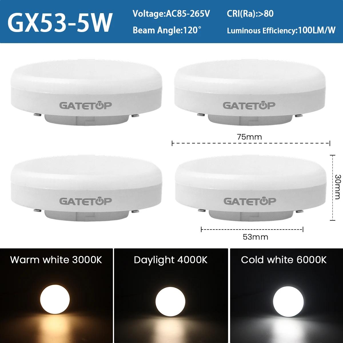4PCS LED Spot light GX53 Bulb AC85-265V 100lm/W 5W 9W 12W 15W Daring light source wardrobe cabinet Daring grille open box light Cold white 6000K
4PCS LED Spot light GX53 Bulb AC85-265V 100lm/W 5W 9W 12W 15W Daring light source wardrobe cabinet Daring grille open box light Cold white 6000K