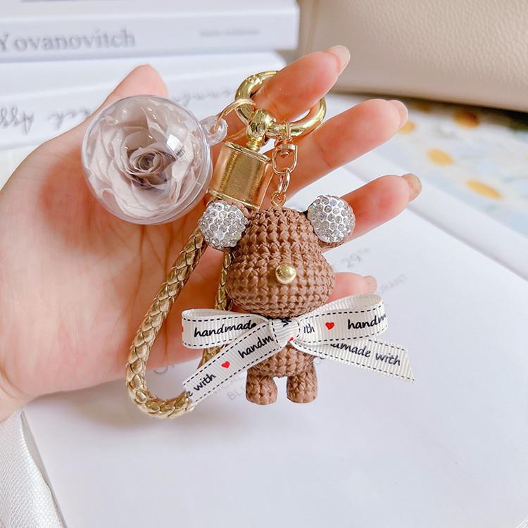 Очаровательный брелок в виде плюшевого мишки из смолы с сверкающими бриллиантами Идеально подходит для дней рождения для StyleD