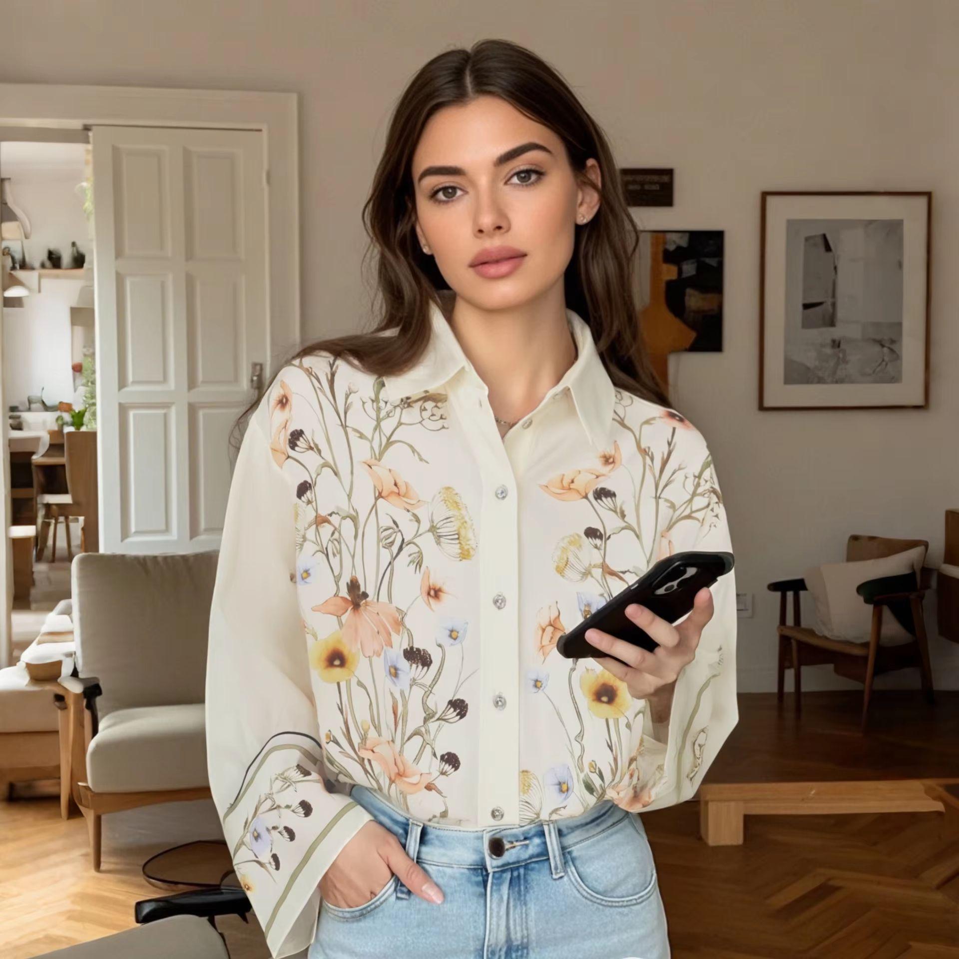 Spring/Summer 2025 Women s Floral Long-Sleeve Lapel Shirt - Loose, Casual, and Versatile Small
Spring/Summer 2025 Women s Floral Long-Sleeve Lapel Shirt - Loose, Casual, and Versatile Small
