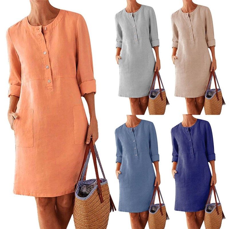 Party Dress Women Long Sleeve Pocket Dresses Plus Size 5XL Orange 5XL
Party Dress Women Long Sleeve Pocket Dresses Plus Size 5XL Orange 5XL