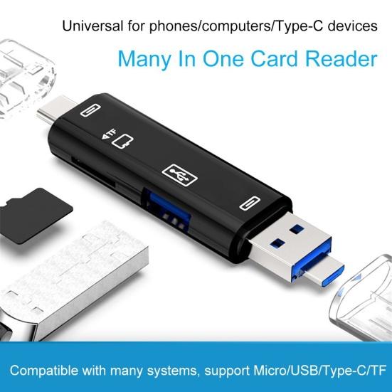 Многофункциональный адаптер OTG для считывания цифровых карт Micro USB 2.0 Type-C TF Security чёрный
Многофункциональный адаптер OTG для считывания цифровых карт Micro USB 2.0 Type-C TF Security чёрный