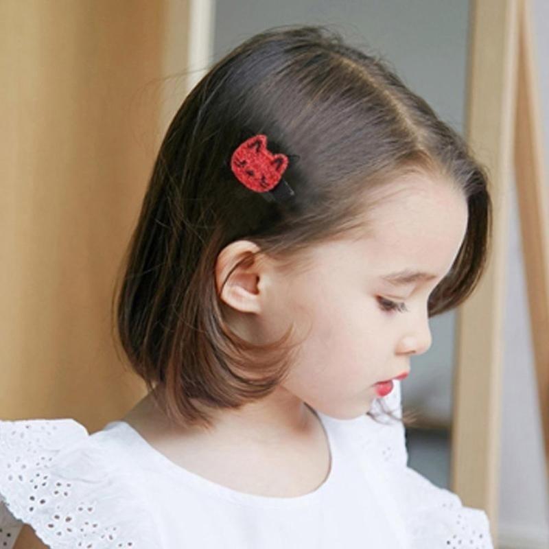 Новые 2 шт. Милые кошачьи мультяшные фруктовые заколки-защелки для волос, шпилька, аксессуары для волос с бантом для девочек, младенцев, детей, случайный цвет разноцветный