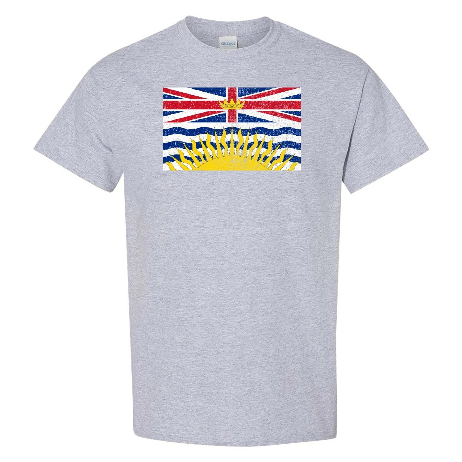 British Columbia Provincial Flag - Cotton Distressed Flag Tee - Sport Grey XL
British Columbia Provincial Flag - Cotton Distressed Flag Tee - Sport Grey XL