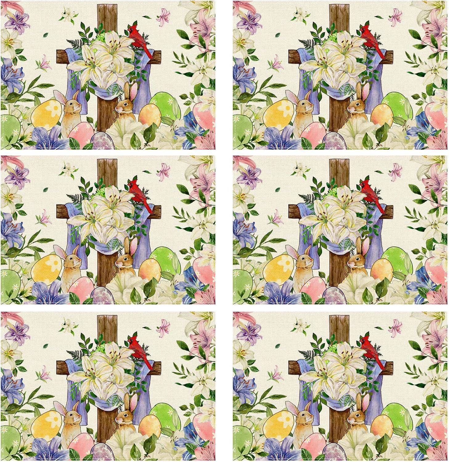 Bunny Flowers Cross Eggs Rabbit Easter Placemats Set of 6 Table Mats for Party Home Kitchen Dining Table Decorations 12x18 Inch 6pcs-12x18
Bunny Flowers Cross Eggs Rabbit Easter Placemats Set of 6 Table Mats for Party Home Kitchen Dining Table Decorations 12x18 Inch 6pcs-12x18