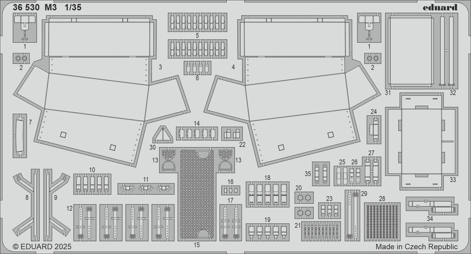 Eduard M3 medium tank parts I Love plastic model parts EDU36530 1/35 photo-etched (for Kit) (tank)
Eduard M3 medium tank parts I Love plastic model parts EDU36530 1/35 photo-etched (for Kit) (tank)