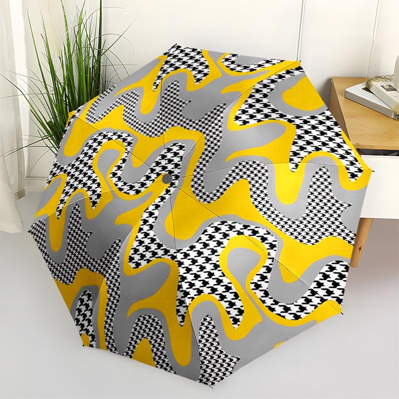 1pc Houndstooth Pattern Automatic Folding Umbrella - Portable Collapsible Design, 8-Rib Iron Frame, Durable Fabric yy251125121
1pc Houndstooth Pattern Automatic Folding Umbrella - Portable Collapsible Design, 8-Rib Iron Frame, Durable Fabric yy251125121