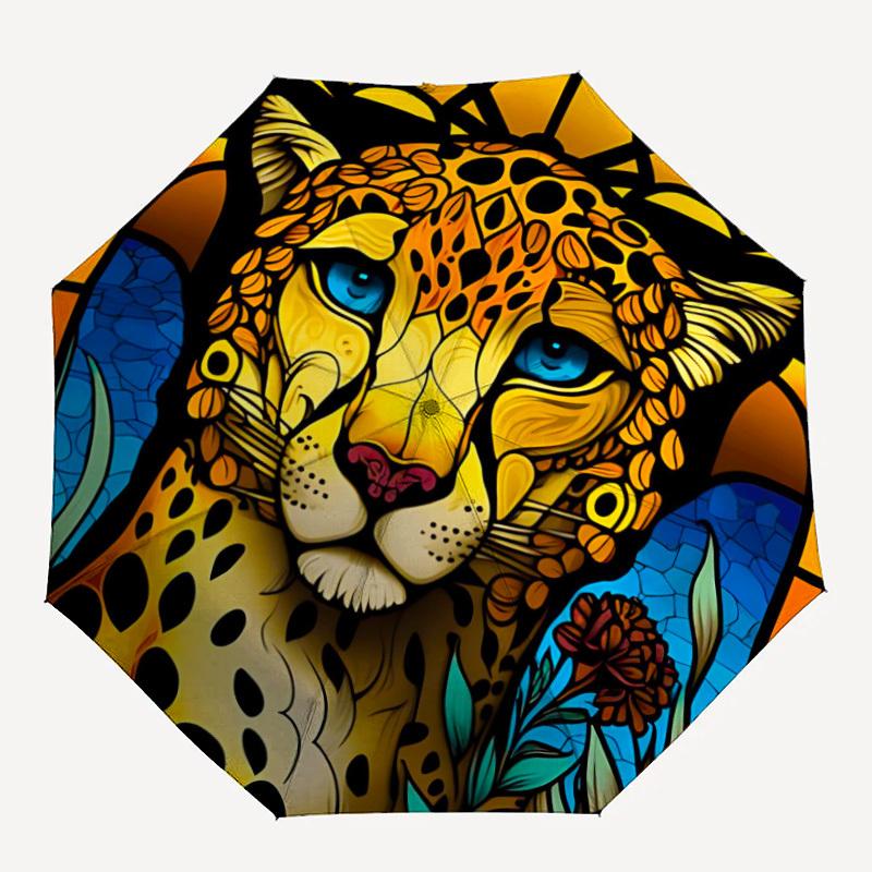 1pc Cheetah StainedGlass Automatic Open/Close Umbrella, Windproof, Folding Compact Umbrella with Lightweight Design for Women/Men046
1pc Cheetah StainedGlass Automatic Open/Close Umbrella, Windproof, Folding Compact Umbrella with Lightweight Design for Women/Men046