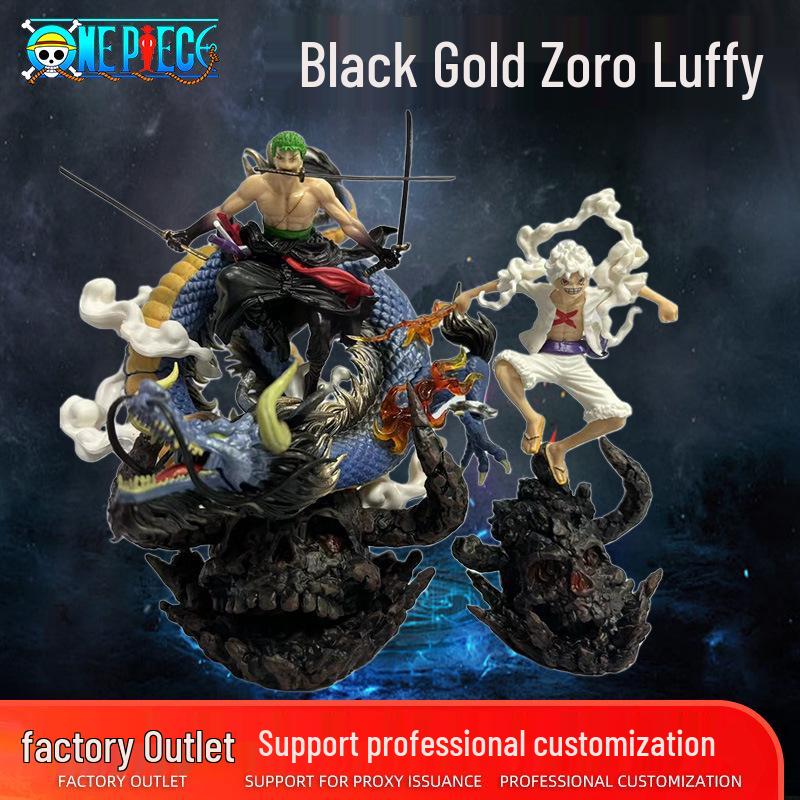One Piece GK Onigashima Arc: Nika Luffy & Black Gold Zoro Boxed Statue Figurine
One Piece GK Onigashima Arc: Nika Luffy & Black Gold Zoro Boxed Statue Figurine