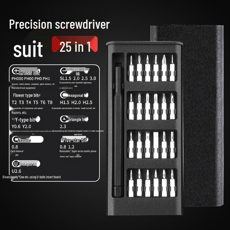 Набір із 25 прецизійних викруток для дому, ремонту комп ютерів та мобільних телефонів
Набір із 25 прецизійних викруток для дому, ремонту комп ютерів та мобільних телефонів