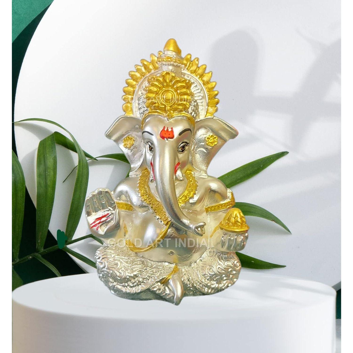 Silver Plated Ganesha/Vinayaka/Vinayagar/Pillayar Idol Car Dashboard/Gifting/Home & Office Decor 3.5 inches (Silver) (Silver Matte), Idol
Silver Plated Ganesha/Vinayaka/Vinayagar/Pillayar Idol Car Dashboard/Gifting/Home & Office Decor 3.5 inches (Silver) (Silver Matte), Idol