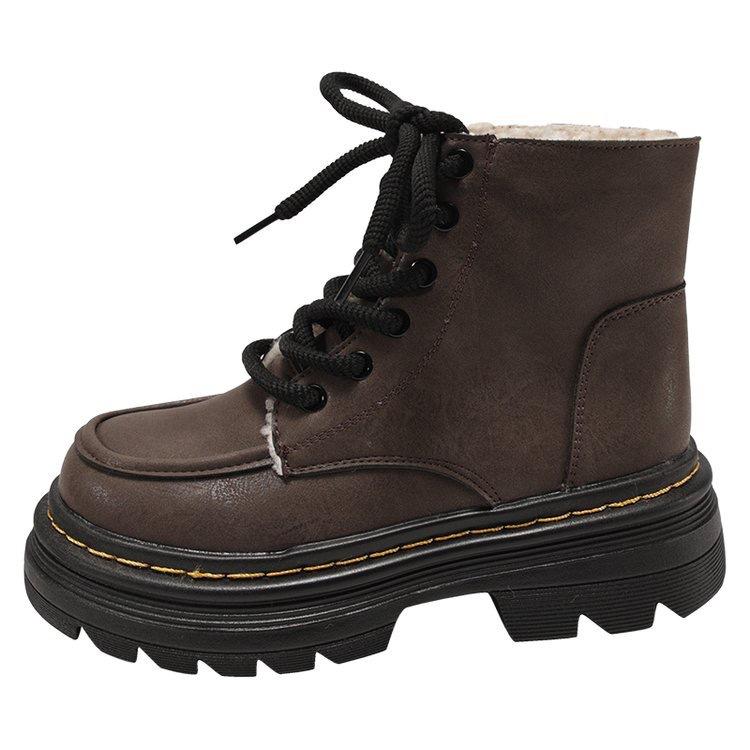 Ботинки Martin женские на шнуровке 2024 года, бархатные, теплые, в британском стиле, короткие, на толстой подошве, увеличивающие голенище 35 серо-коричневый
Ботинки Martin женские на шнуровке 2024 года, бархатные, теплые, в британском стиле, короткие, на толстой подошве, увеличивающие голенище 35 серо-коричневый