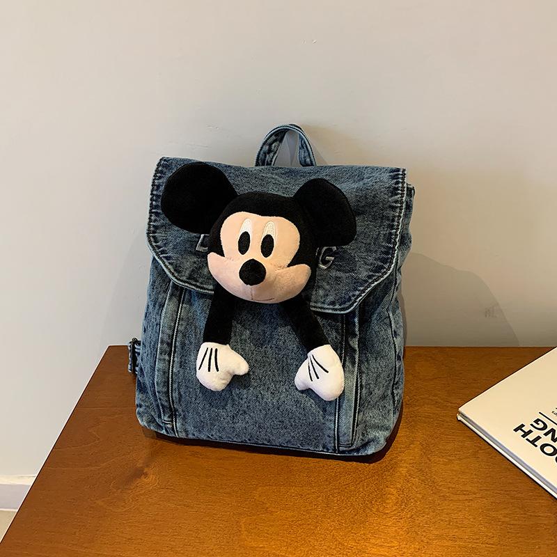 Vintage Washed Denim Mickey Backpack, New Niche Outdoor Trend Street Doll Backpack
Vintage Washed Denim Mickey Backpack, New Niche Outdoor Trend Street Doll Backpack