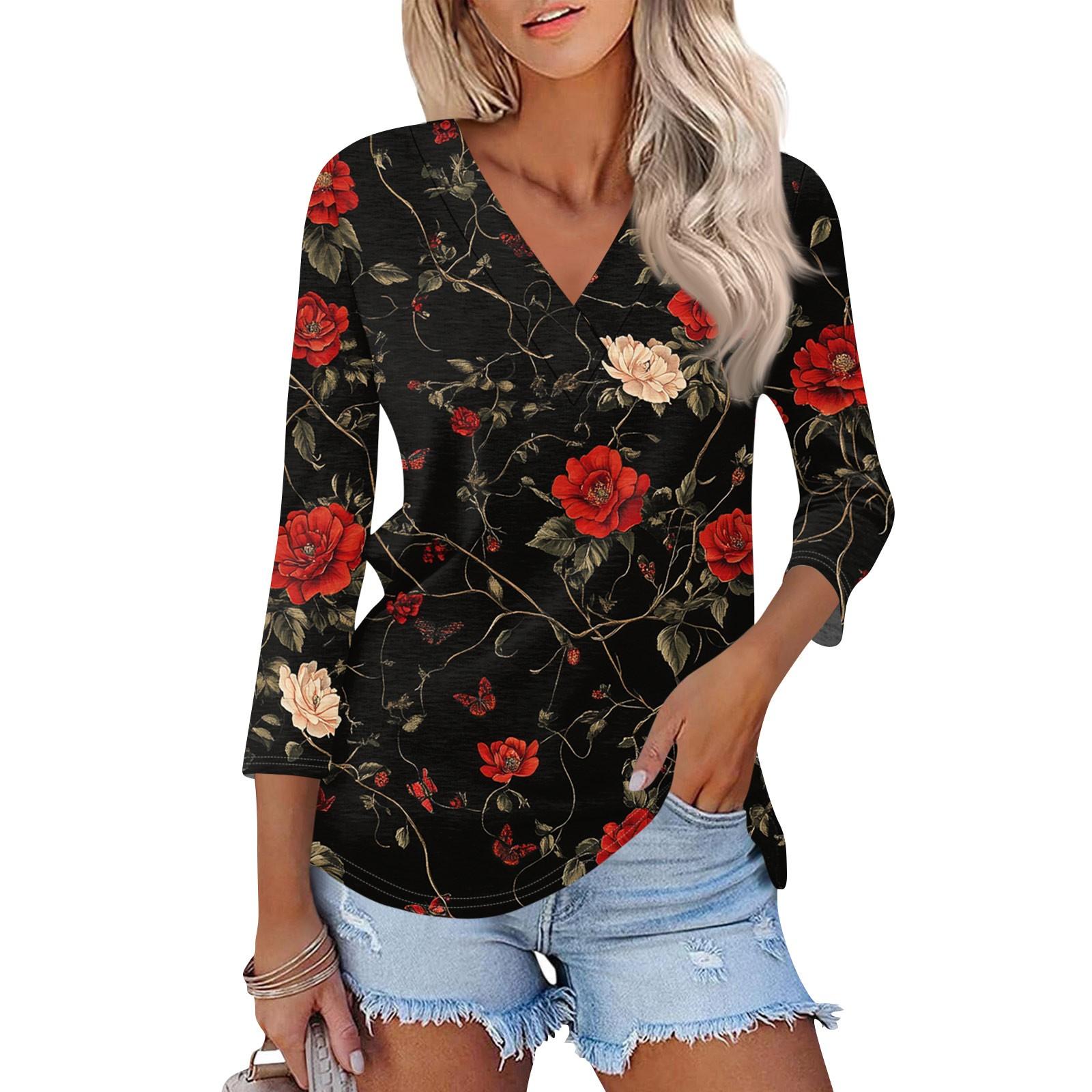 3/4 Length Sleeve Womens Tops V Neck Casual Tunic Tops Basic Shirts Loose Fit Blouse XXXL небо синє кольору
3/4 Length Sleeve Womens Tops V Neck Casual Tunic Tops Basic Shirts Loose Fit Blouse XXXL небо синє кольору