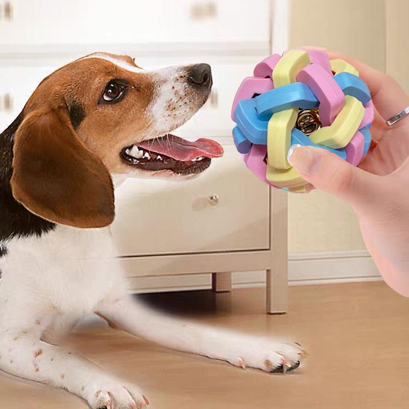 Pet toy Colorful bell Ball TPR Macaron braided bell ball Dog Elastic ball grinding teeth resistant
Pet toy Colorful bell Ball TPR Macaron braided bell ball Dog Elastic ball grinding teeth resistant