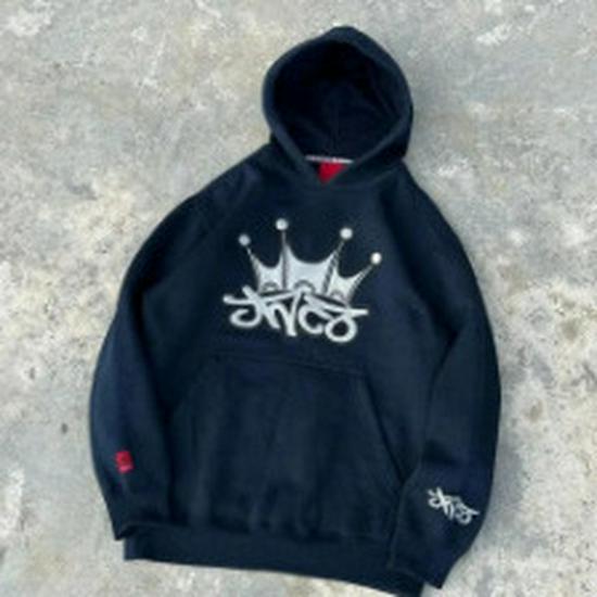 2025 Aesthetic Crown Print Gothic Streetwear Hoodie for Couples M 
2025 Aesthetic Crown Print Gothic Streetwear Hoodie for Couples M