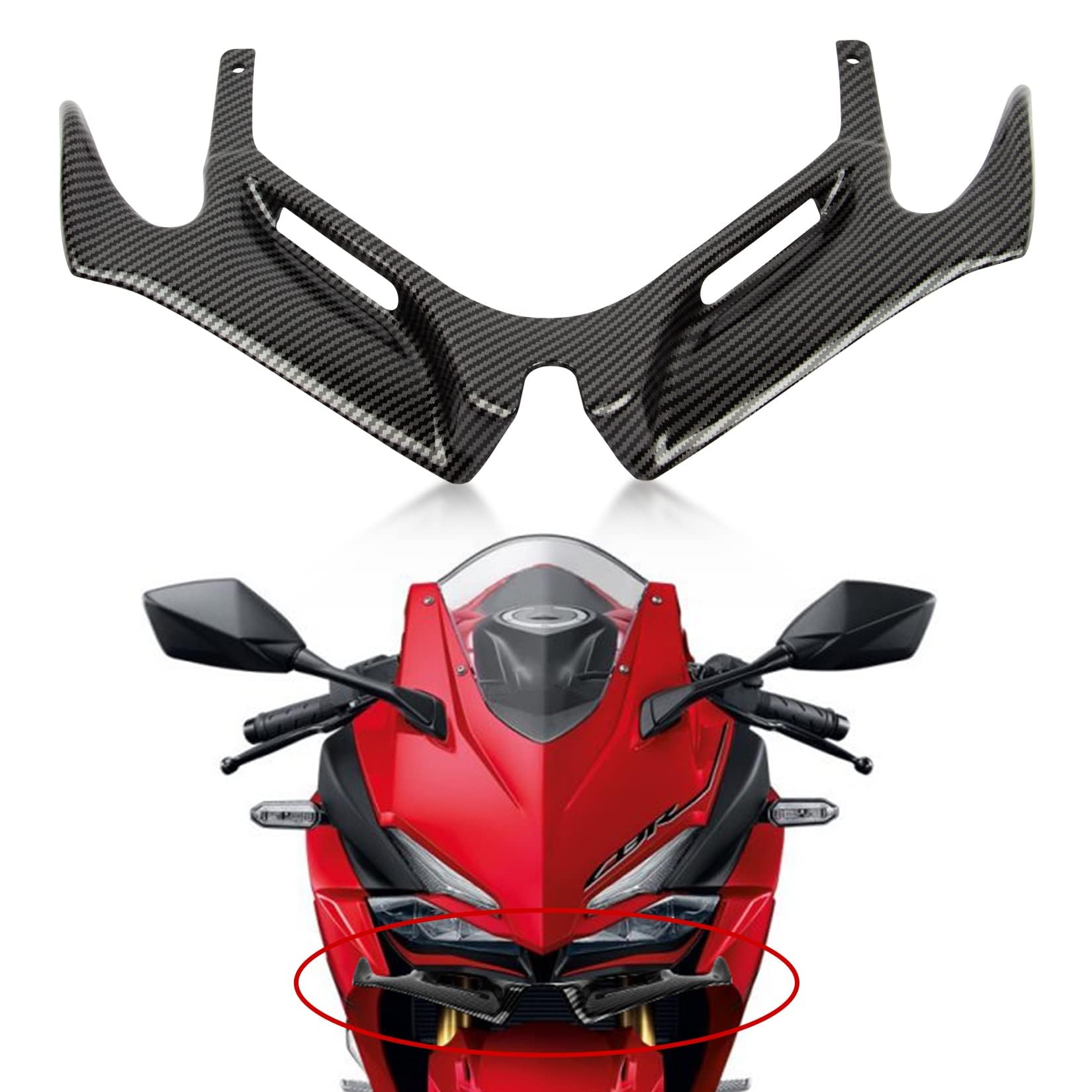 CBR Front Fairing, Front Windscreen Panel, Fairing Winglet Wind Fin Spoiler Trim Cover for Honda CBR 250RR 2017 2018 2019 2020 2021 2022 2023 2024
CBR Front Fairing, Front Windscreen Panel, Fairing Winglet Wind Fin Spoiler Trim Cover for Honda CBR 250RR 2017 2018 2019 2020 2021 2022 2023 2024