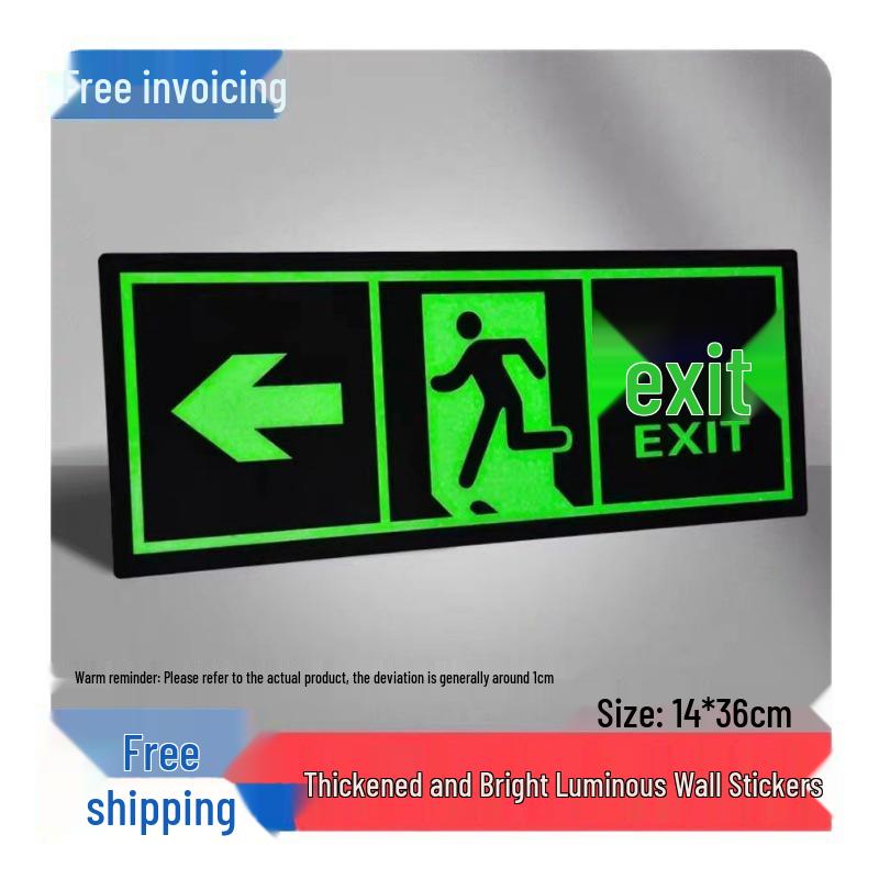 Знак аварийного выхода с послесвечением - Люминесцентный эвакуационный знак, Бесплатная доставка
Знак аварийного выхода с послесвечением - Люминесцентный эвакуационный знак, Бесплатная доставка