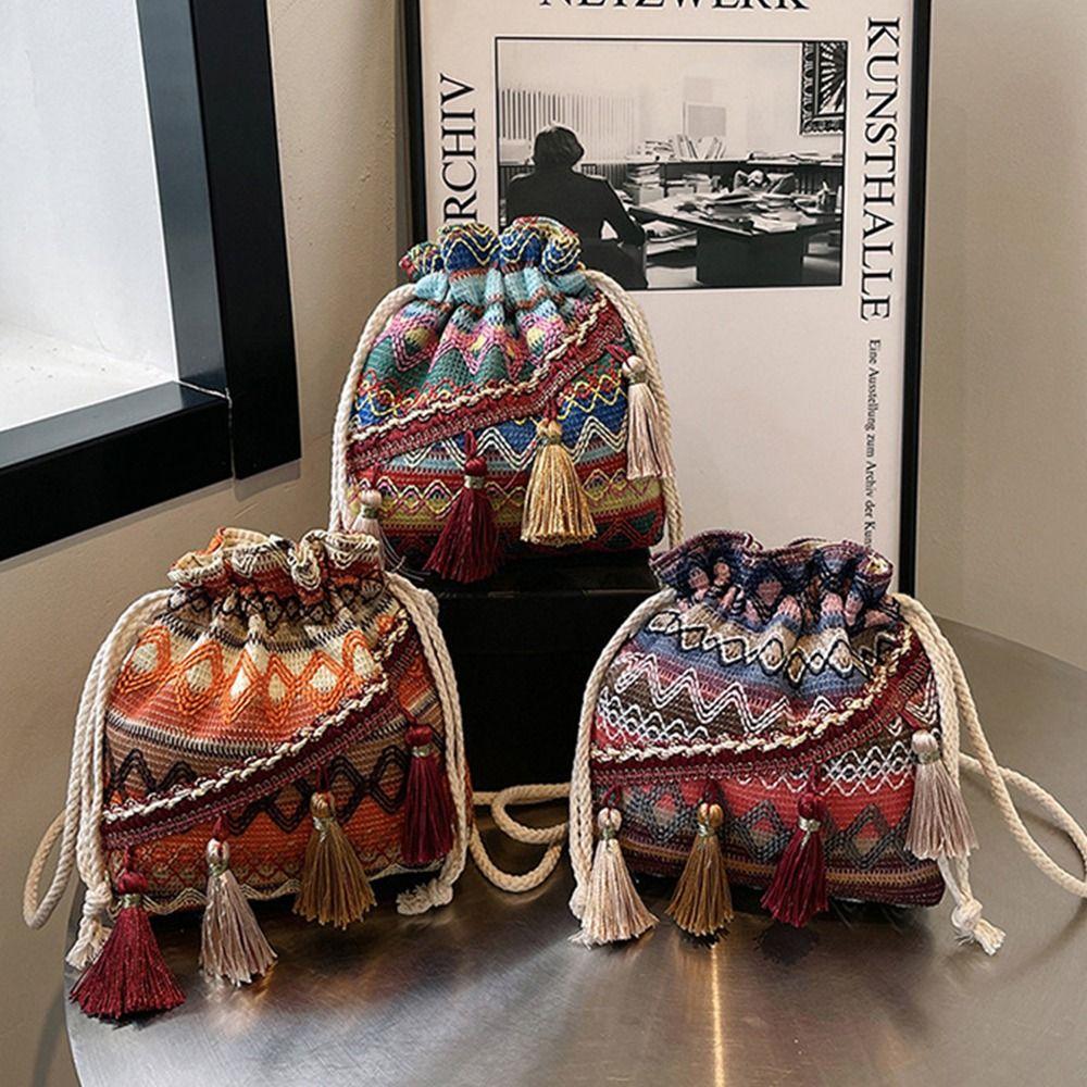 Floral Printed Tasseled Handbag Portable Woven Bucket Bag Female Crossbody Bag Outdoor червоний
Floral Printed Tasseled Handbag Portable Woven Bucket Bag Female Crossbody Bag Outdoor червоний