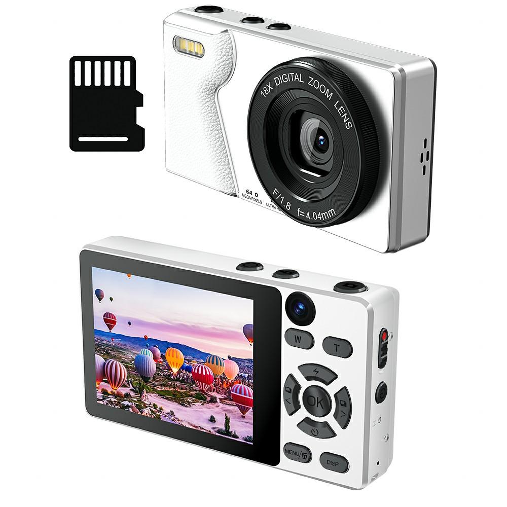 A61 Digital CCD Camera 2000W Pixels Front Rear Dual Lens Photo Video Camera with 32GB Card White
A61 Digital CCD Camera 2000W Pixels Front Rear Dual Lens Photo Video Camera with 32GB Card White