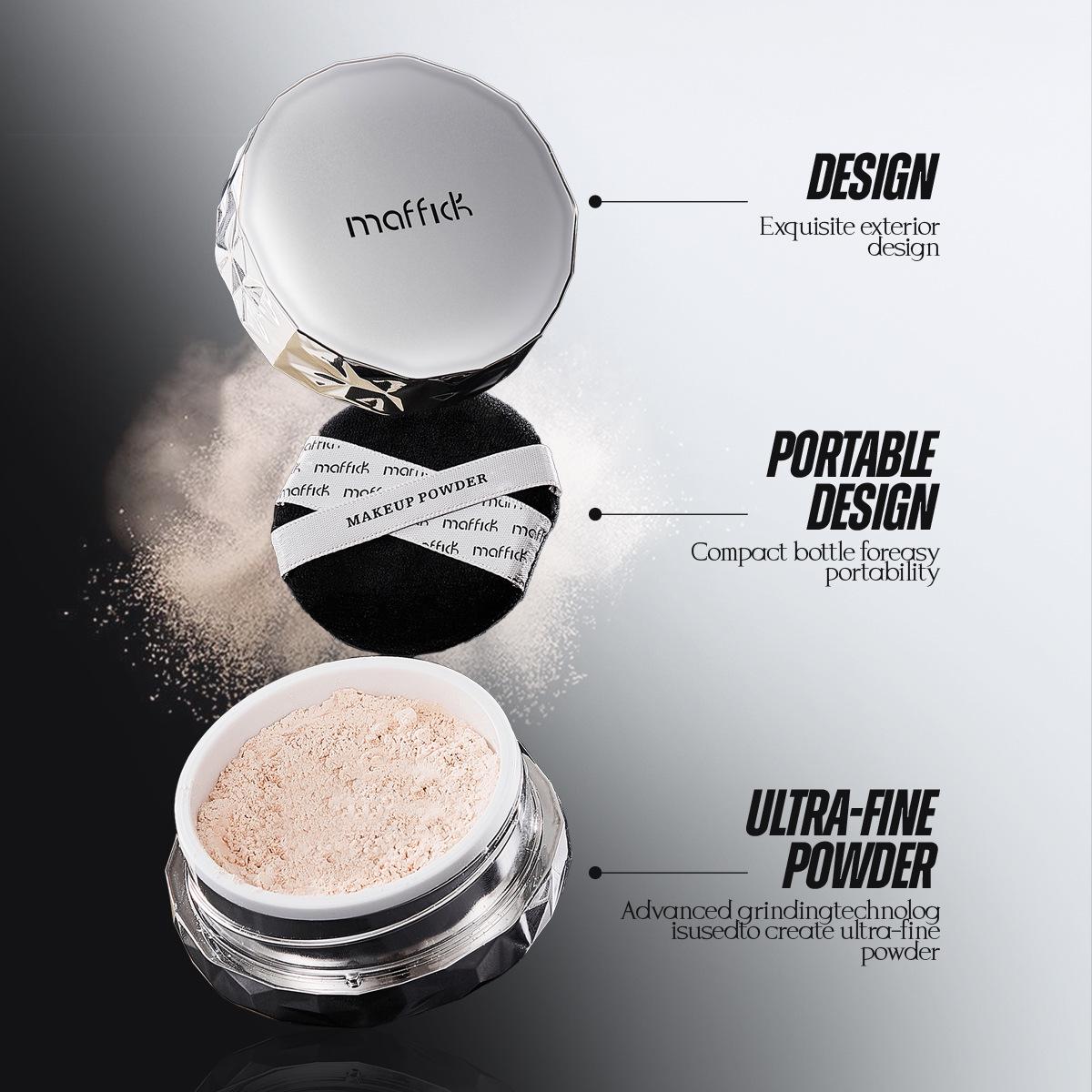 MAFFICK Featherlight Long-Lasting Setting Powder: Matte, Waterproof, Brightening, Concealing, Skin-Friendly Loose Powder. 9g
MAFFICK Featherlight Long-Lasting Setting Powder: Matte, Waterproof, Brightening, Concealing, Skin-Friendly Loose Powder. 9g