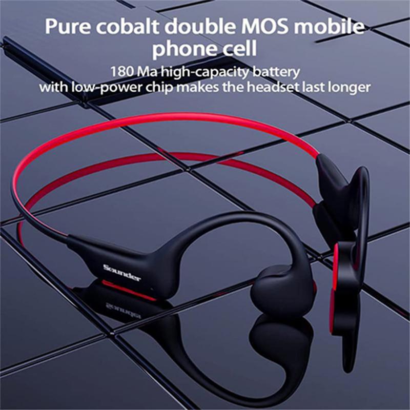 SOUNDER X6 Bone Conduction Bluetooth-compatible Headset Wireless Headphone Waterproof Earphone Black+Red
SOUNDER X6 Bone Conduction Bluetooth-compatible Headset Wireless Headphone Waterproof Earphone Black+Red