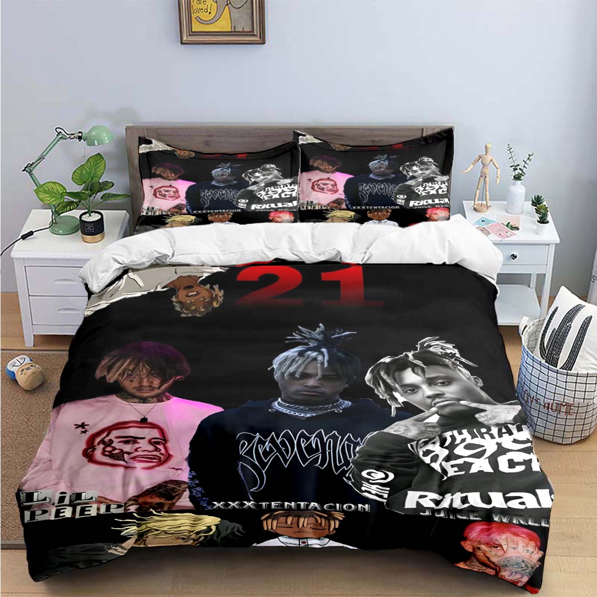 Fashion Hip-hop singer J-Juice WRLD Bedding Set Single Twin Full King Size Musical Genius Bed Linen Adults Teens Bedroom Gift EU Twin 135x200cm
Fashion Hip-hop singer J-Juice WRLD Bedding Set Single Twin Full King Size Musical Genius Bed Linen Adults Teens Bedroom Gift EU Twin 135x200cm