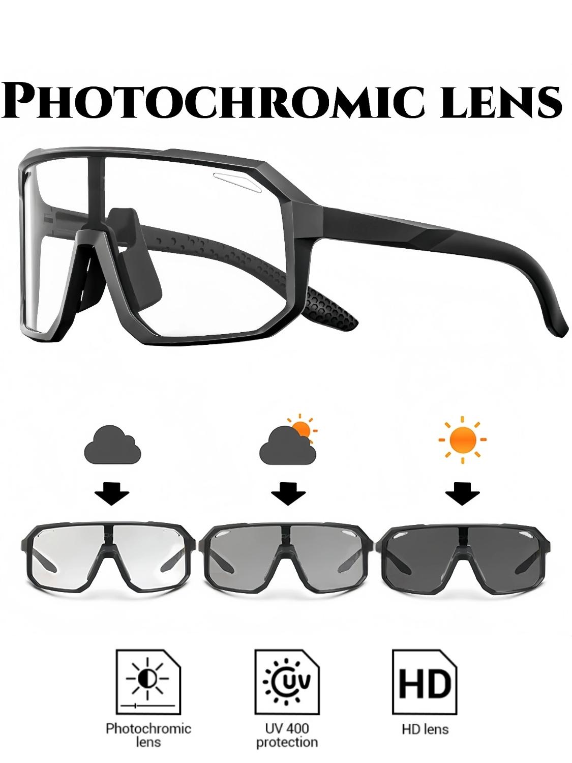 Фотохромные спортивные солнцезащитные очки Оверсайз Монолитная линза Удобная посадка для велоспорта, пеших прогулок UV400 Легкие Готовые к приключениям
Фотохромные спортивные солнцезащитные очки Оверсайз Монолитная линза Удобная посадка для велоспорта, пеших прогулок UV400 Легкие Готовые к приключениям