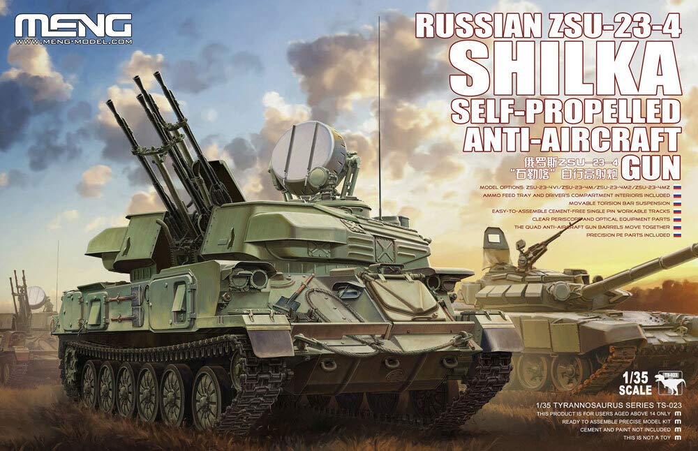 Meng Model Russian Shilka Gun Plastic Model Kit 1/35 ZSU-23-4 Self-Propelled Anti-Aircraft MENTS-023
Meng Model Russian Shilka Gun Plastic Model Kit 1/35 ZSU-23-4 Self-Propelled Anti-Aircraft MENTS-023