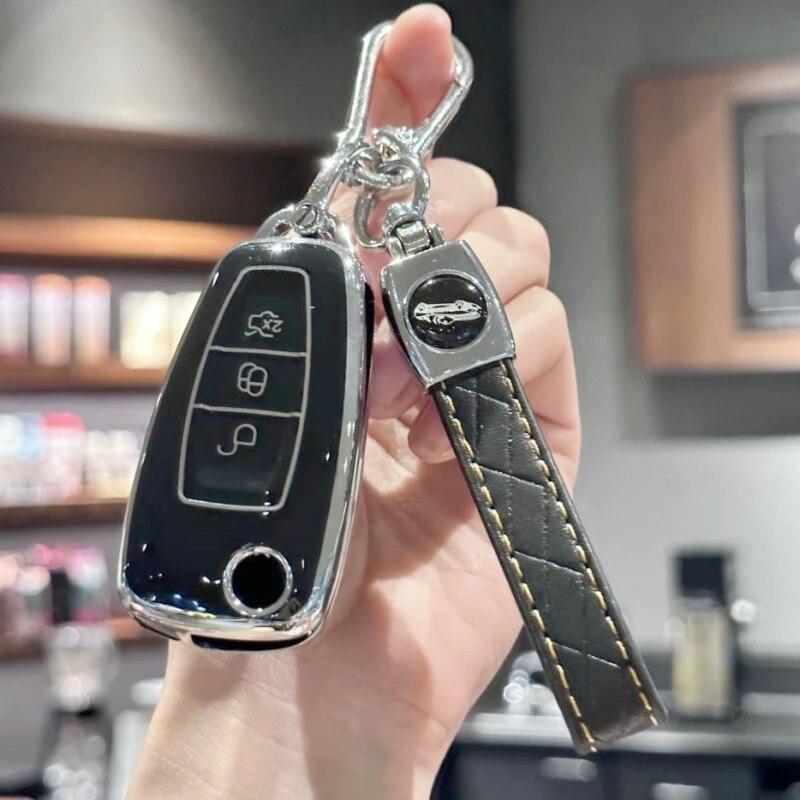 Чехол-брелок с кожаным ремешком для Ford Fiesta Focus Galaxy Fusion Mondeo C-Max Kuga Ecosport, складной 3-кнопочный автомобильный ключ
Чехол-брелок с кожаным ремешком для Ford Fiesta Focus Galaxy Fusion Mondeo C-Max Kuga Ecosport, складной 3-кнопочный автомобильный ключ