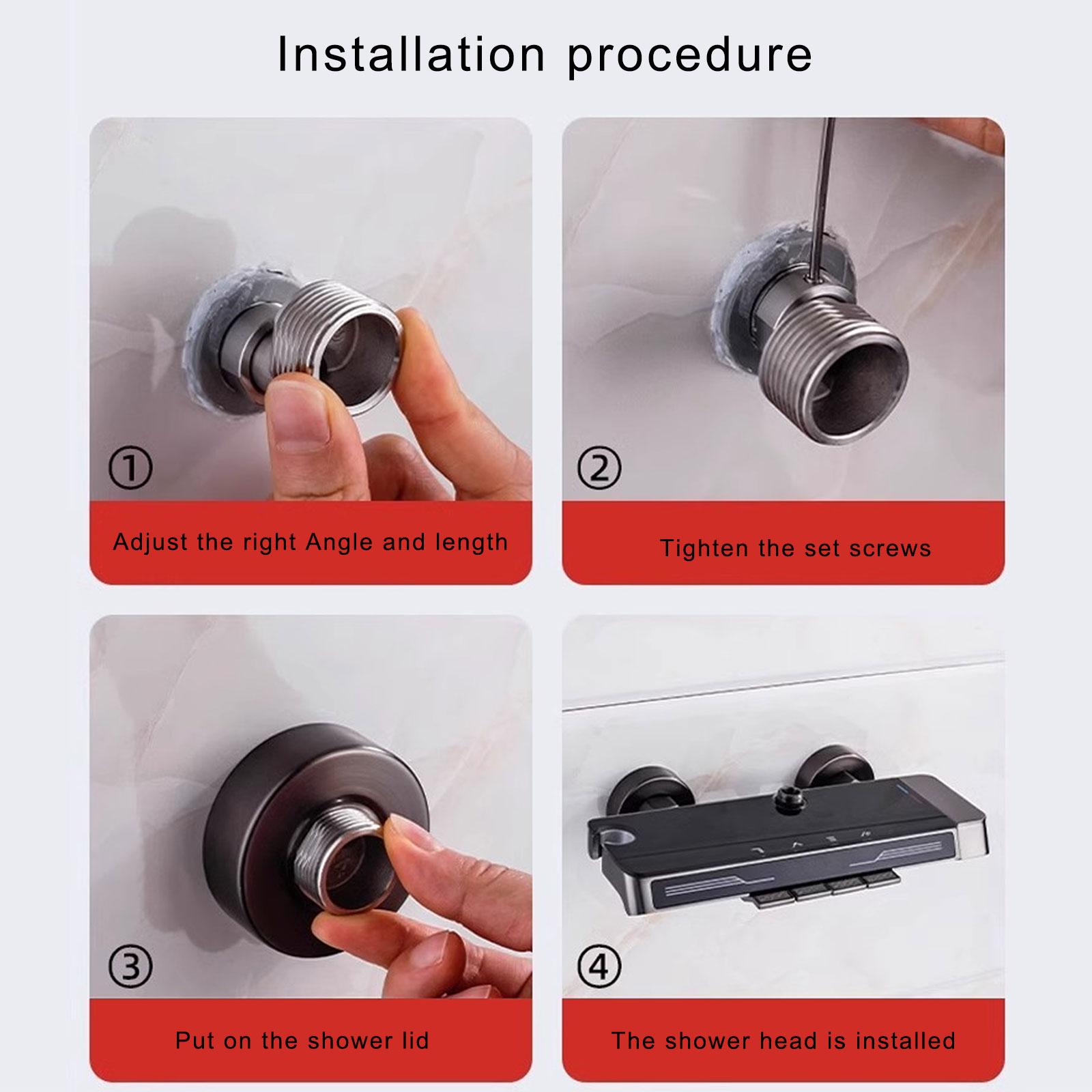 Stainless Steels Shower Tap Adapter 360 Degree Adjustable Angled Bents Base Extended Angled Showerhead Corner Joint A
Stainless Steels Shower Tap Adapter 360 Degree Adjustable Angled Bents Base Extended Angled Showerhead Corner Joint A