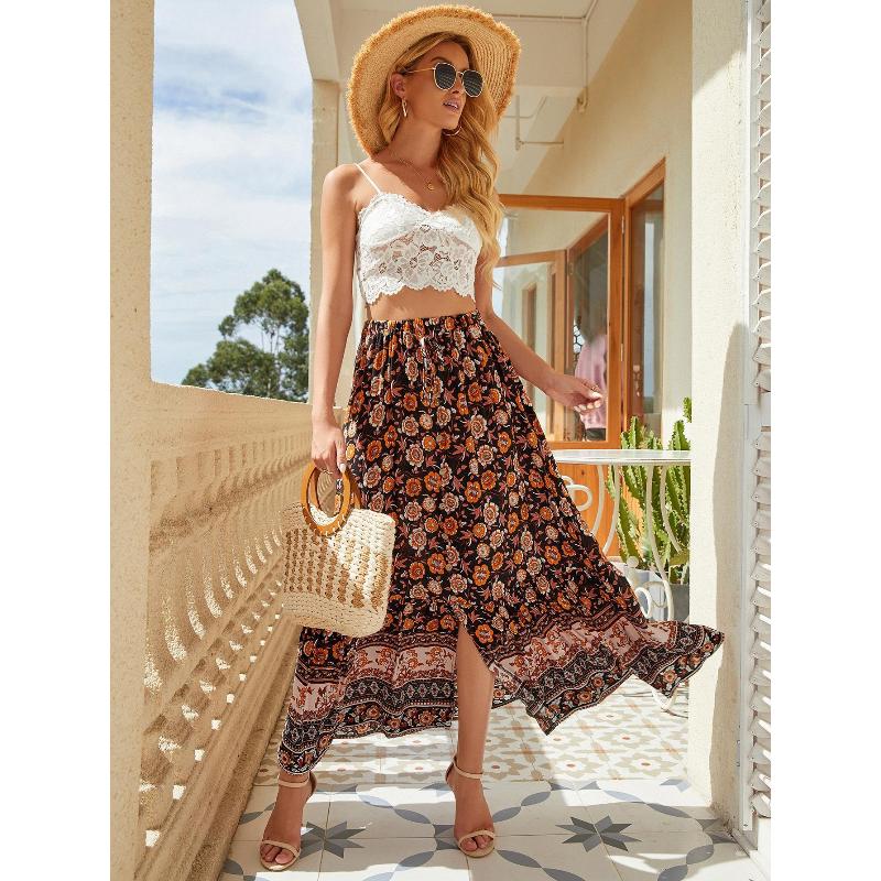 Women Red Floral Print Beach Bohemian Skirt High Elastic Waist Rayon Cotton Boho Maxi Skirts Femme XL чорний
Women Red Floral Print Beach Bohemian Skirt High Elastic Waist Rayon Cotton Boho Maxi Skirts Femme XL чорний