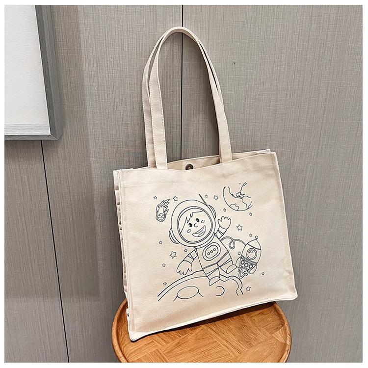 Сумка большой емкости женская сумка через плечо уличная трендовая холщовая женская сумка большой емкости дорожная сумка для отдыха женская сумка через плечо 32*21*11 белый