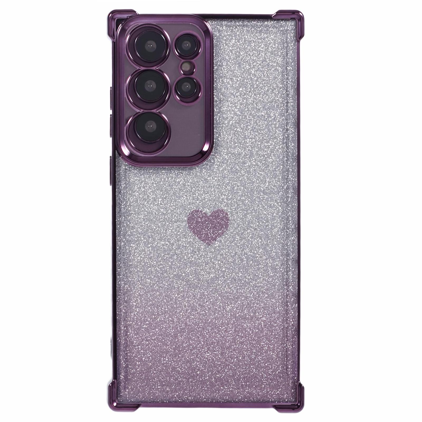 For Samsung Galaxy S22 Ultra 5G Heart Pattern Phone Case TPU Glittery Powder Cellphone Cover Dark Purple
For Samsung Galaxy S22 Ultra 5G Heart Pattern Phone Case TPU Glittery Powder Cellphone Cover Dark Purple