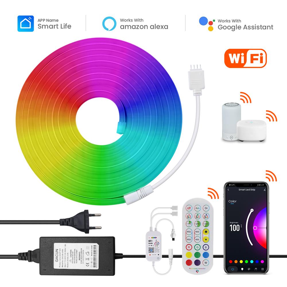 Tuya Smart Life WiFi Bluetooth LED Neon Light Strip Alexa Google Home RGB Neon Sign Tape Rope 24V LED Strip 0.5m
Tuya Smart Life WiFi Bluetooth LED Neon Light Strip Alexa Google Home RGB Neon Sign Tape Rope 24V LED Strip 0.5m