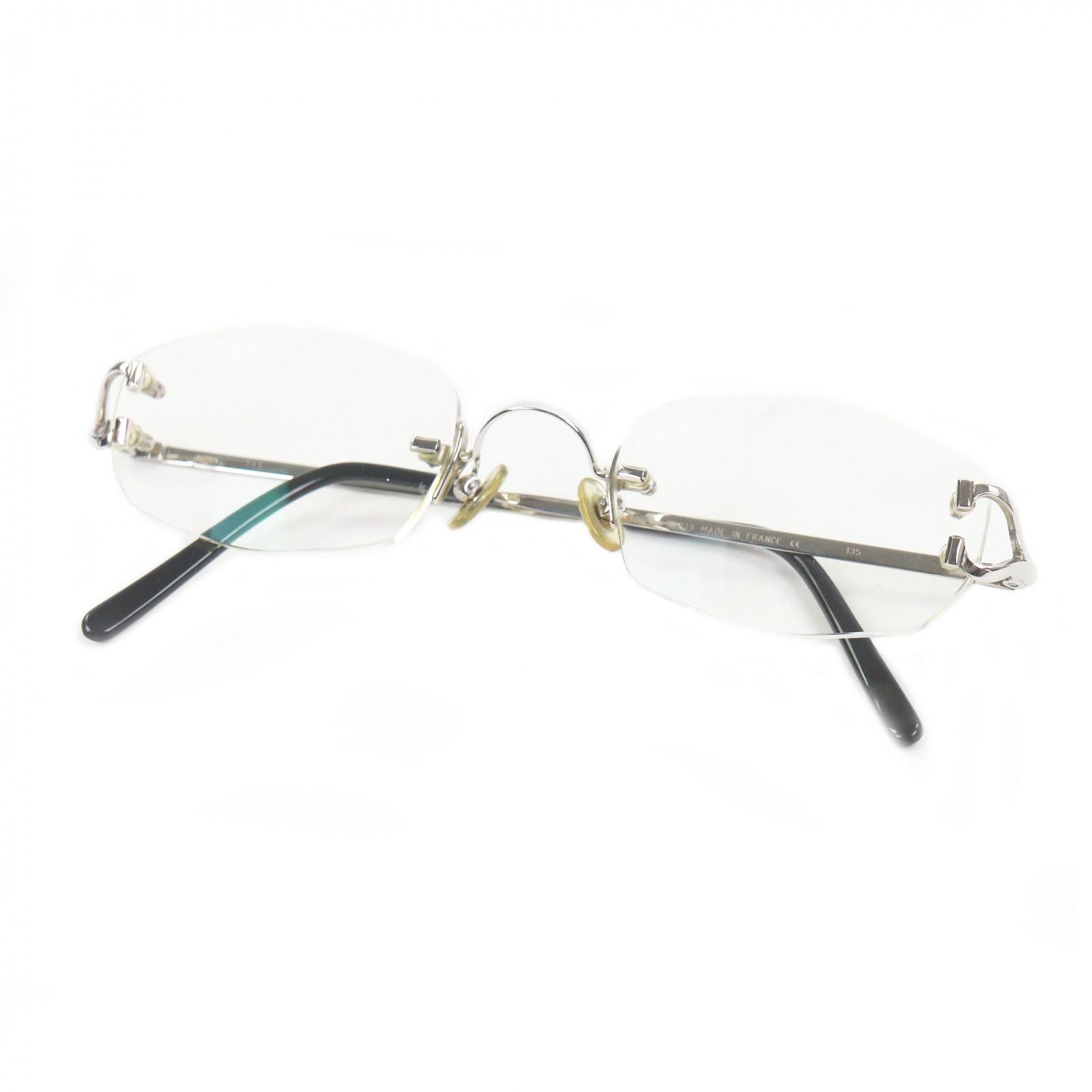 Great Cartier Glasses 135 2C Decor Two-Point Rimless Silver Used
Great Cartier Glasses 135 2C Decor Two-Point Rimless Silver Used
