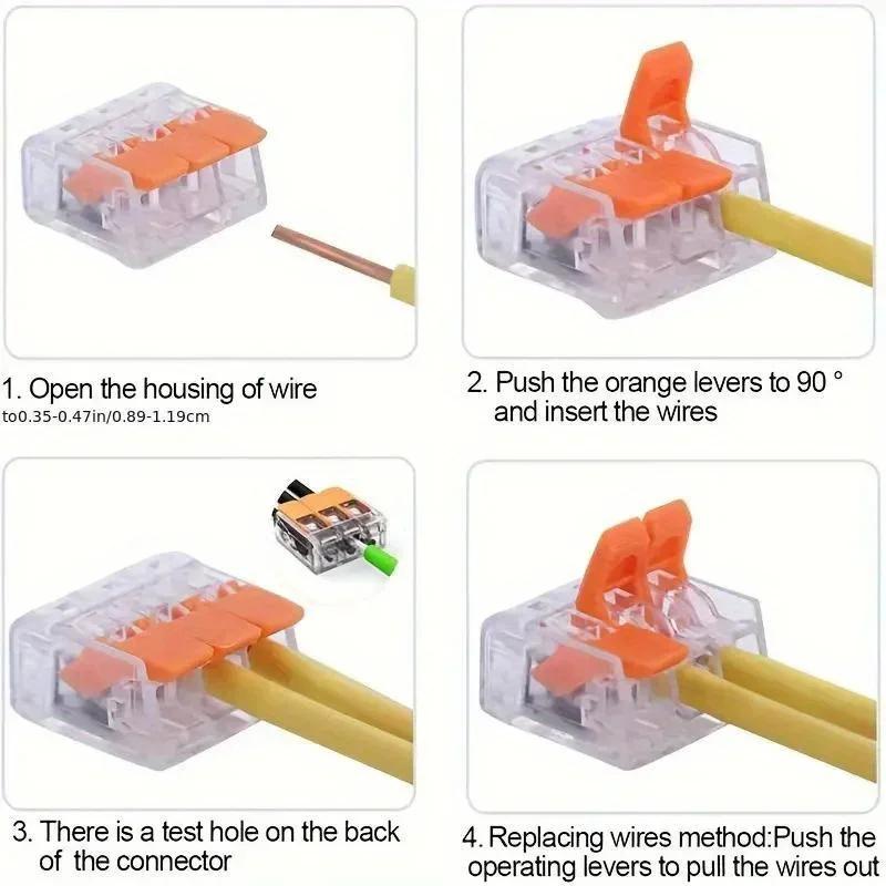 75pcs Quick Connect Wire Terminal Kit - Push-In Lever Connectors for 24-12 AWG, Multi-Port & Reusable 80*50*19mm
75pcs Quick Connect Wire Terminal Kit - Push-In Lever Connectors for 24-12 AWG, Multi-Port & Reusable 80*50*19mm