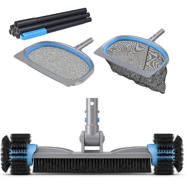 UIRWAY 6-in-1 Deluxe Swimming Pool Cleaning Kit - Includes Detachable Pool Brush, Deep Leaf Skimmer & Fine Mesh Net, Small Brush, Gloves, Adjustable Basic Kit – 3 Pcs синий
UIRWAY 6-in-1 Deluxe Swimming Pool Cleaning Kit - Includes Detachable Pool Brush, Deep Leaf Skimmer & Fine Mesh Net, Small Brush, Gloves, Adjustable Basic Kit – 3 Pcs синий