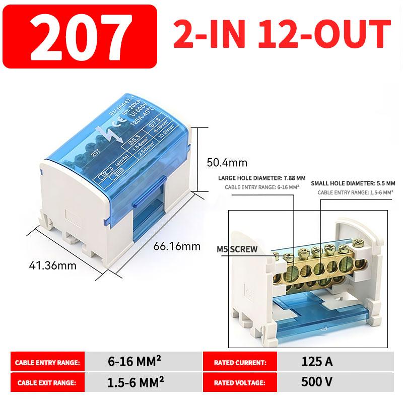 UK207/211/215/407/411/415 DIN Rail Terminal Block-125A Distribution Box 1/2 In Several Out, Electrical Junction Box
UK207/211/215/407/411/415 DIN Rail Terminal Block-125A Distribution Box 1/2 In Several Out, Electrical Junction Box