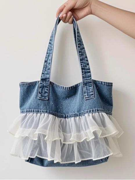 JIAERDI Large Capacity Sweet Denim Lace Shoulder Bags Women Fairy Core Tote Bag Handbag Female Fashionable Y2k Bag Aesthetic
JIAERDI Large Capacity Sweet Denim Lace Shoulder Bags Women Fairy Core Tote Bag Handbag Female Fashionable Y2k Bag Aesthetic