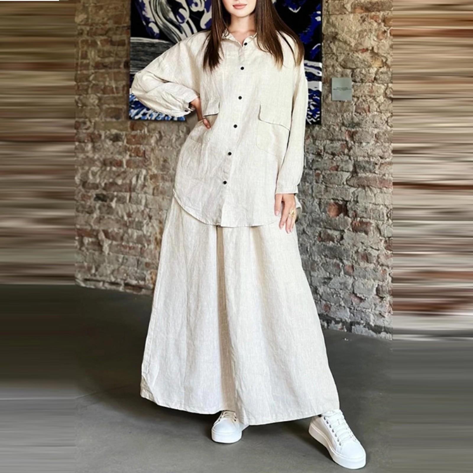 Women s Fashion Casual Retro Large Size Lapel Long Sleeve Shirt Dress Casual Two-piece Set XXL бежевий
Women s Fashion Casual Retro Large Size Lapel Long Sleeve Shirt Dress Casual Two-piece Set XXL бежевий